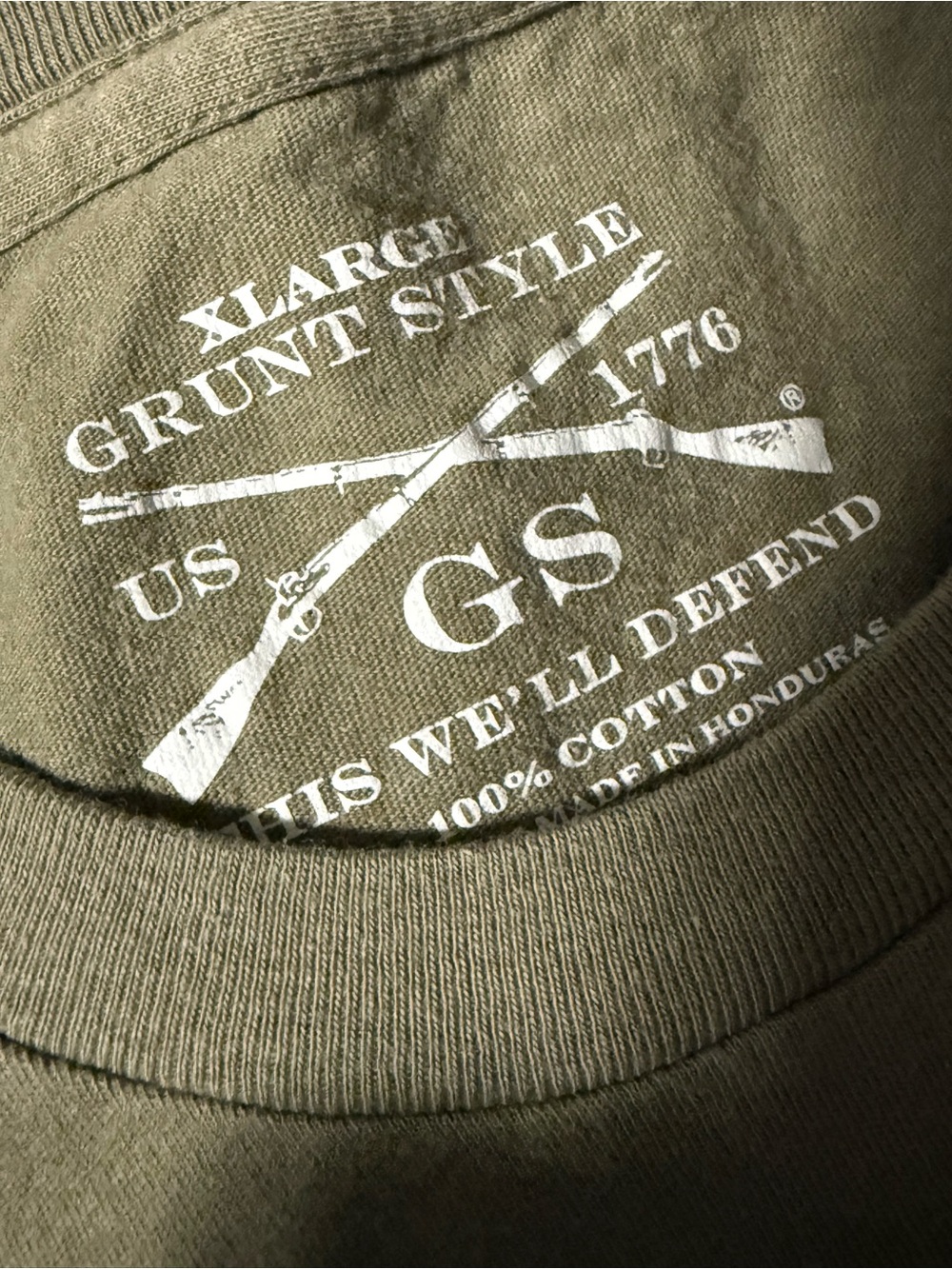 Grunt Style Floral Rifle Graphic T-Shirt Olive - Picture 2 of 3